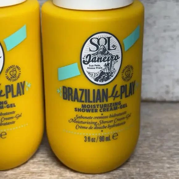 Lot of 3 Sol De Janeiro Brazilian Play Moisturizing Shower Cream-Gel 3 fl oz New